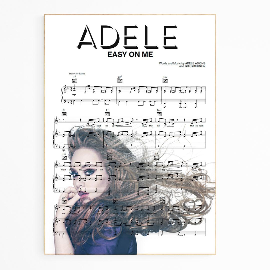 Adele ~ Easy On Me Song Music Print | Song Music Sheet Notes Print  Everyone has a favorite song and now you can show the score as printed staff. The personal favorite song sheet print shows the song chosen as the score. 