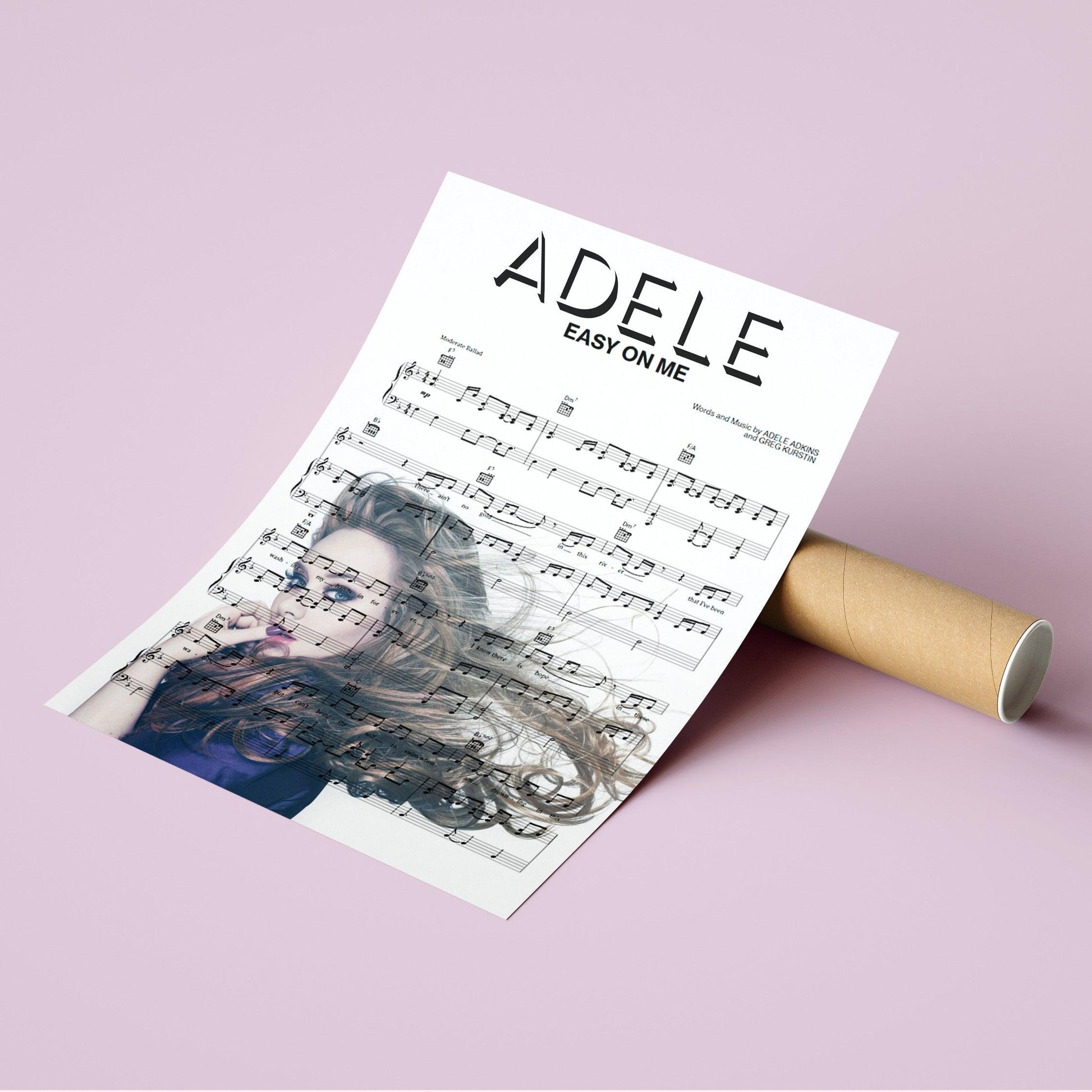 Adele ~ Easy On Me Song Music Print | Song Music Sheet Notes Print  Everyone has a favorite song and now you can show the score as printed staff. The personal favorite song sheet print shows the song chosen as the score. 