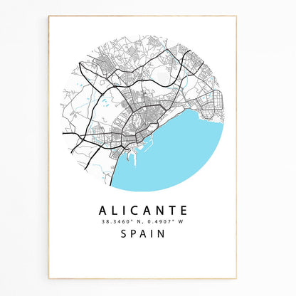 WE LOVE MAPS! This Beautiful Spanish City Alicante StreetCity Map Art Print is a great way to add a striking Design to your Home. It would also make a Fantastic Gift for a Friend or Family Member.