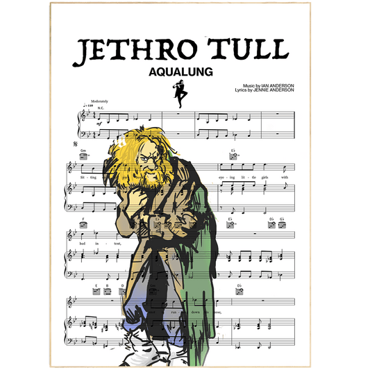 Jethro Tull - Aqualung memory song posters  Everyone has a favorite song especially PROCOL HARUM Print, and now you can show the score as printed staff. The personal favorite song sheet print shows the song chosen as the score. 