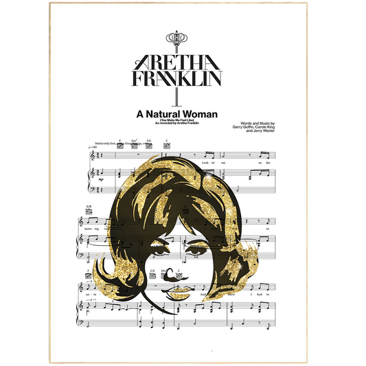 Add some soul to your walls with this beautiful print of Aretha Franklin's 'Natural Woman' This stunning print features the lyrics to one of the most iconic soul songs of all time, and is perfect for any music lover. What could be a more perfect way to show your love for someone than with a personalized print of their favorite song lyrics?