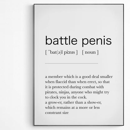 Battle Penis Definition Typography | Family Definition Print | Best Funny Gift Card | Poster Friend Birthday Gift - 98types