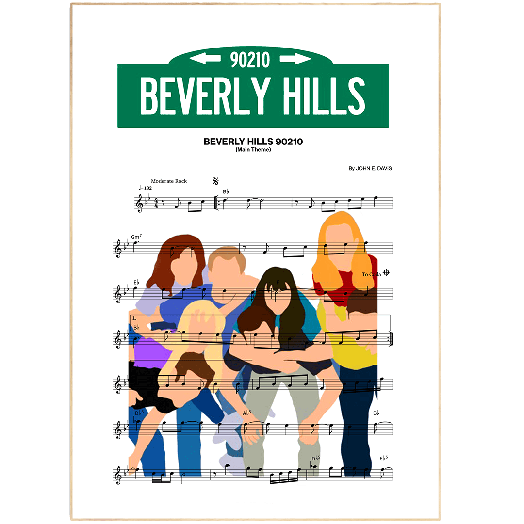 Kick off a 90s-inspired art piece with the BEVERLY HILLS 90210 Main Theme Poster. This poster will take you back to the nostalgia of your favorite show. It includes the lyrics to one of the most iconic songs from the series, perfect for any 90s lover or someone looking for an extra special gift. With art music lyrics, lyric arts, and song lyric posters, you can showcase your fondest memories of one of the most beloved shows. This poster is sure to become an instant favorite and a timeless piece of wall art.