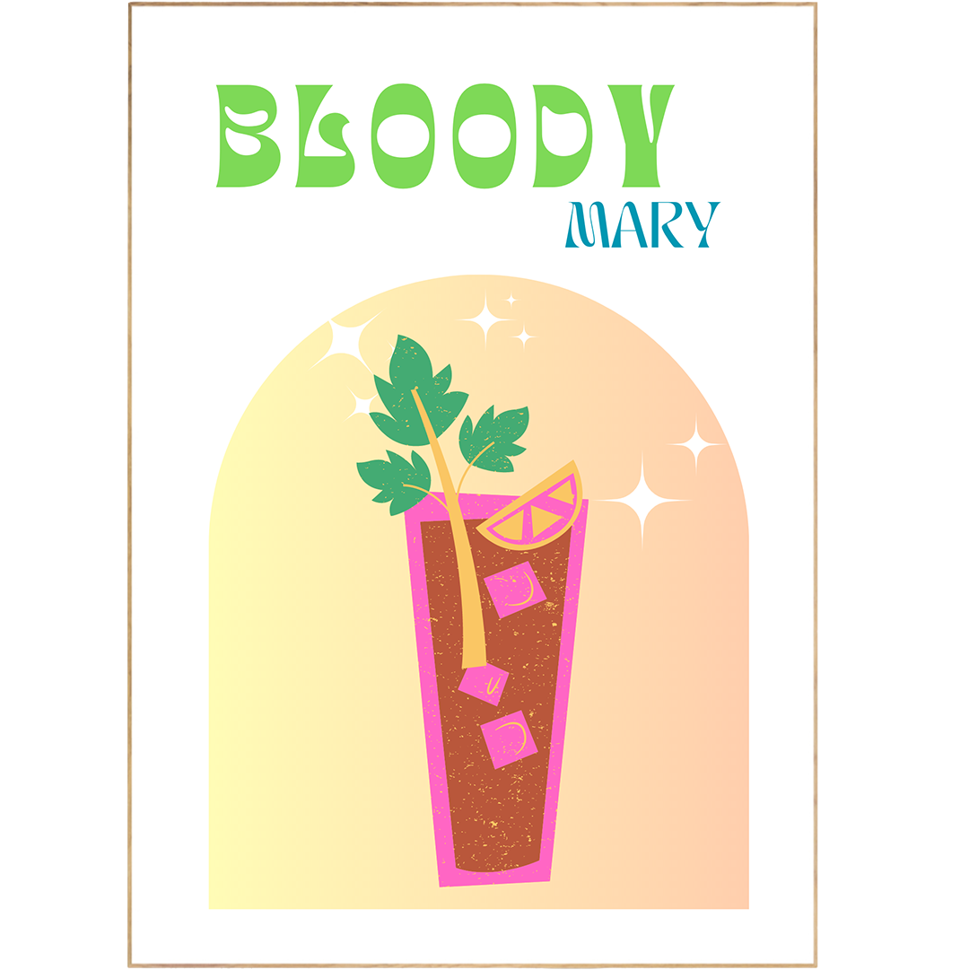 Discover this cheeky cocktail recipe print, perfect for spicing up your wall art! It's a colorful gift for the kitchen, nursery, or bar cart, inspired by popular art prints and posters that are sure to quench your thirst for style. It's the Boho way to add a splash of flavor to your walls! Salut!