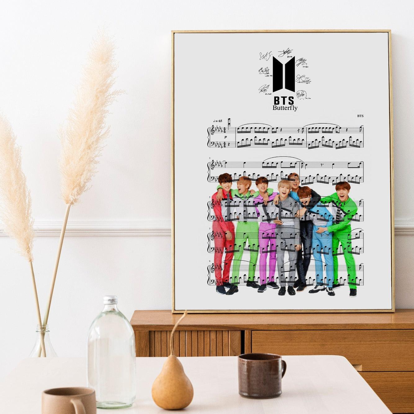 BTS Butterfly Song Print | Sheet Music Wall Art