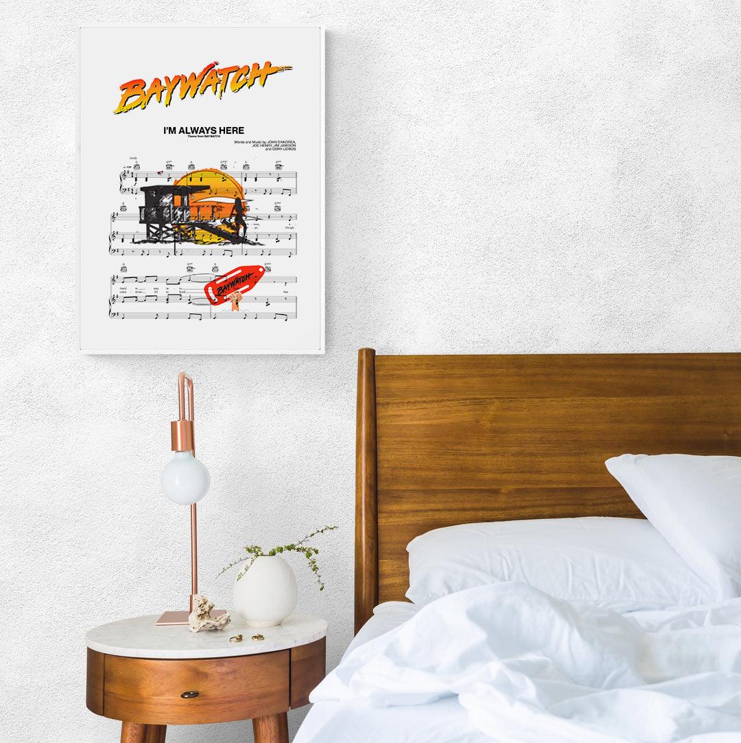 Looking for the perfect gift for the music lover in your life? Look no further than this eye-catching Baywatch Main Theme Poster. This poster celebrates the classic song “I’ll Be There for You” by featuring the lyrics in an artfully designed print. It would be perfect for a first dance gift, or for anyone who loves music and art.