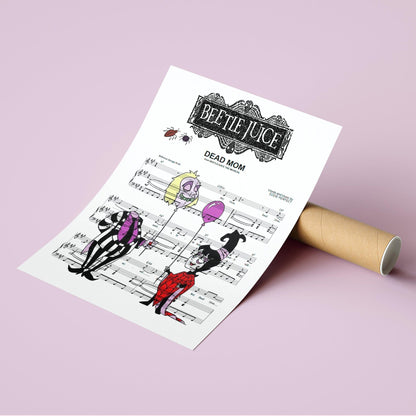 Beetlejuice the Musical ~ Dead Mom Song Music Print | Song Music Sheet Notes Print  Everyone has a favorite song and now you can show the score as printed staff. The personal favorite song sheet print shows the song chosen as the score. 
