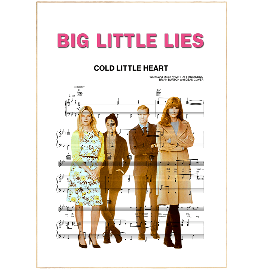 If you loved the soundtrack to Big Little Lies, then you need to get your hands on this main theme poster. The poster features the haunting main theme song lyrics from the show, printed in beautiful calligraphy. It would make the perfect addition to any wall art collection, or as a gift for a friend who loved the show.