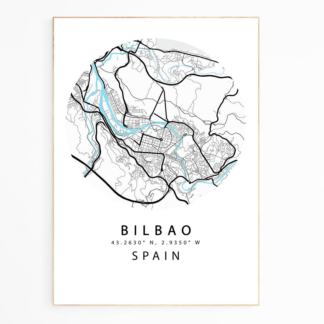 WE LOVE MAPS POSTERS ! This Beautiful Spanish City Bilbao StreetMap Art Print is a great way to add a striking Design to your Home. It would also make a Fantastic Gift for a Friend or Family Member.