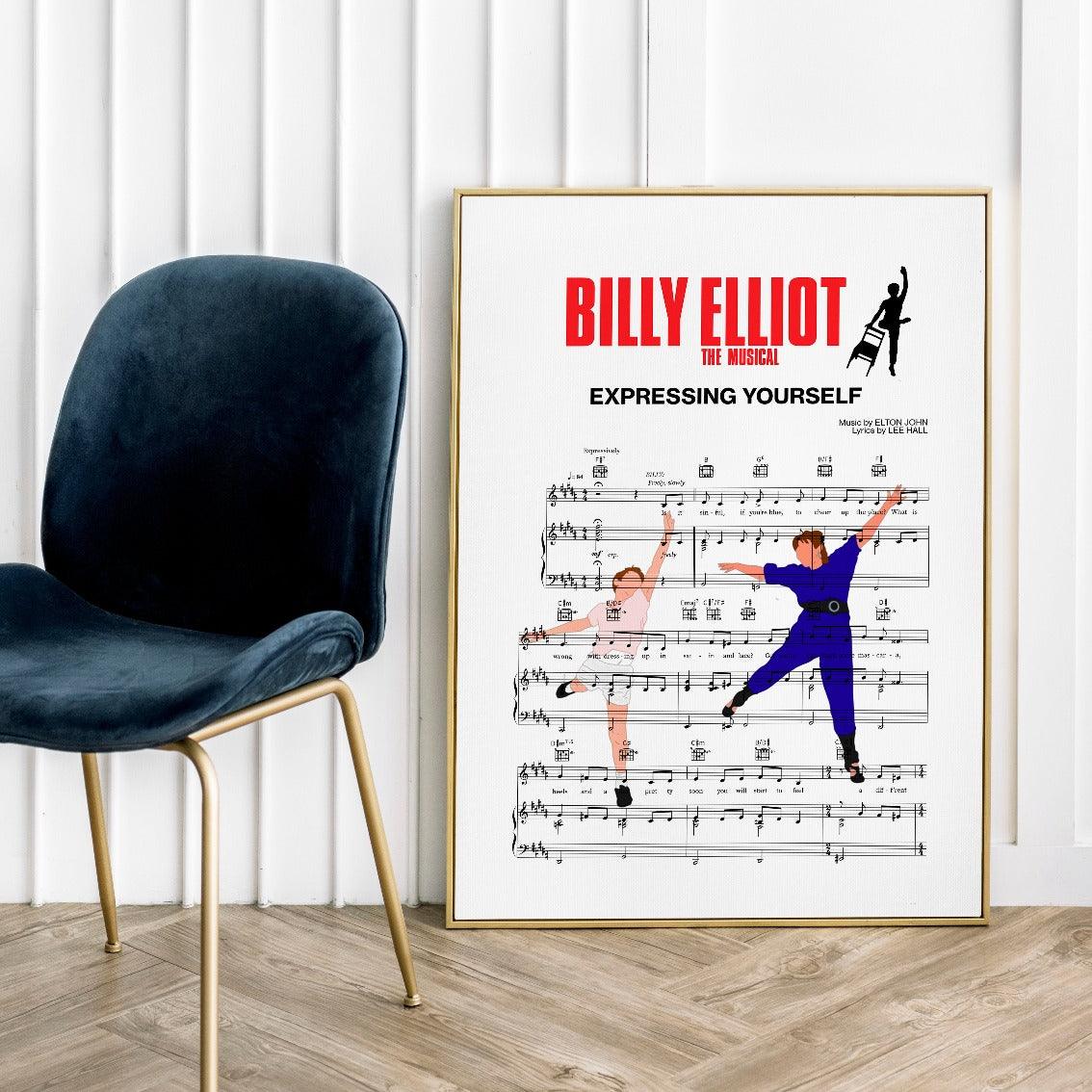 Make a statement in any room with this unique print. This electrifying print is a must-have for any fan of the movie Billy Elliot. With the title spelled out in bright blue letters, this poster is perfect for any music lover or movie buff. Measuring in at 18"x24", this print is perfect for any empty wall space. Hang it in your living room, kitchen, or bedroom for a little bit of movie magic.