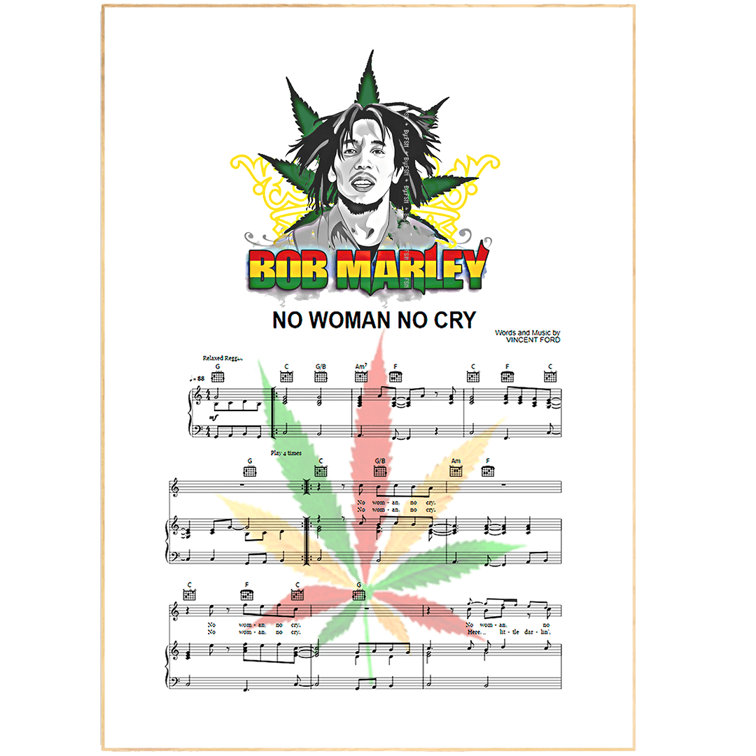 Bob Marley • No Women No Cry Song Lyric Print
