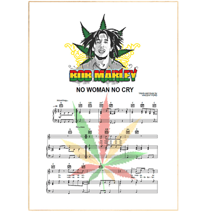 Bob Marley • No Women No Cry Song Lyric Print