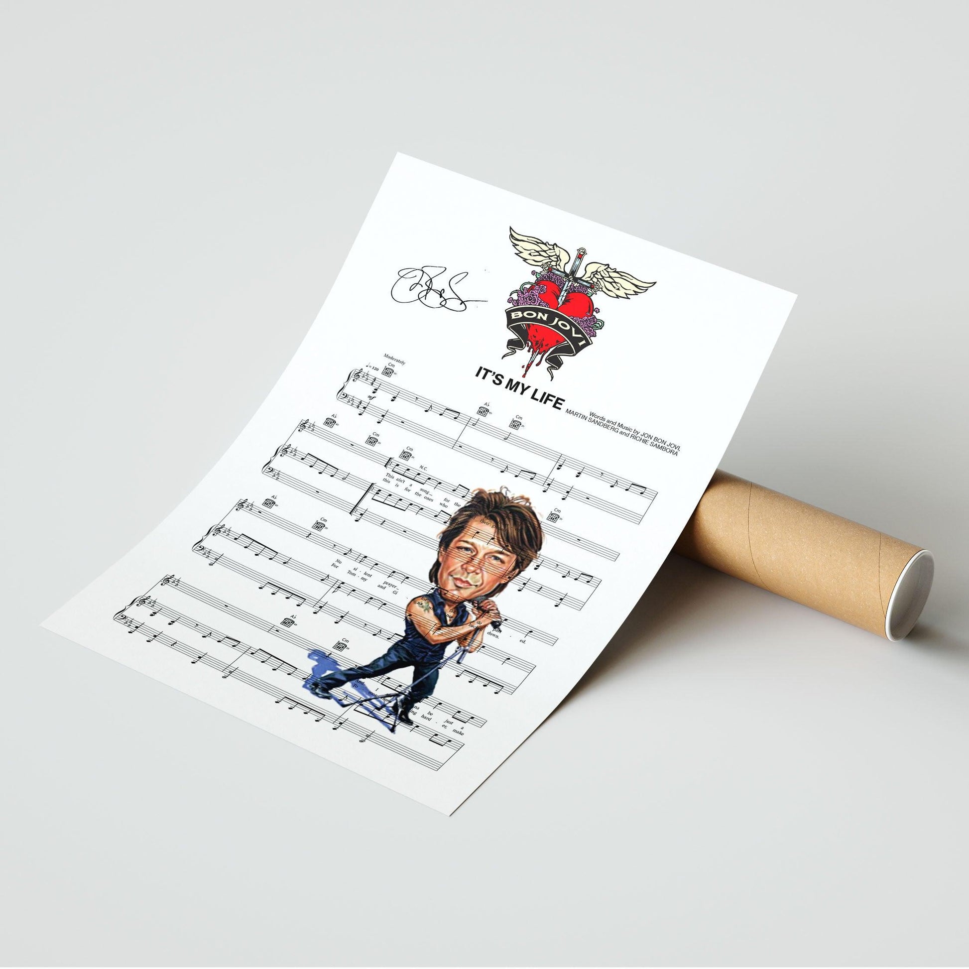 Bon Jovi - It's My Life Music Print | Song Music Sheet Notes Print Everyone has a favorite song especially Bon Jovi - It's My Life, and now you can show the score as printed staff. The personal favorite song sheet print shows the song chosen as the score. 