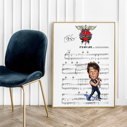 Bon Jovi - It's My Life Music Print | Song Music Sheet Notes Print Everyone has a favorite song especially Bon Jovi - It's My Life, and now you can show the score as printed staff. The personal favorite song sheet print shows the song chosen as the score. 