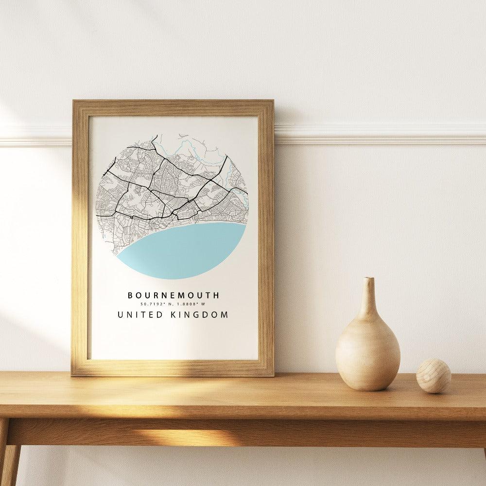 Bournemouth Street City Map Print