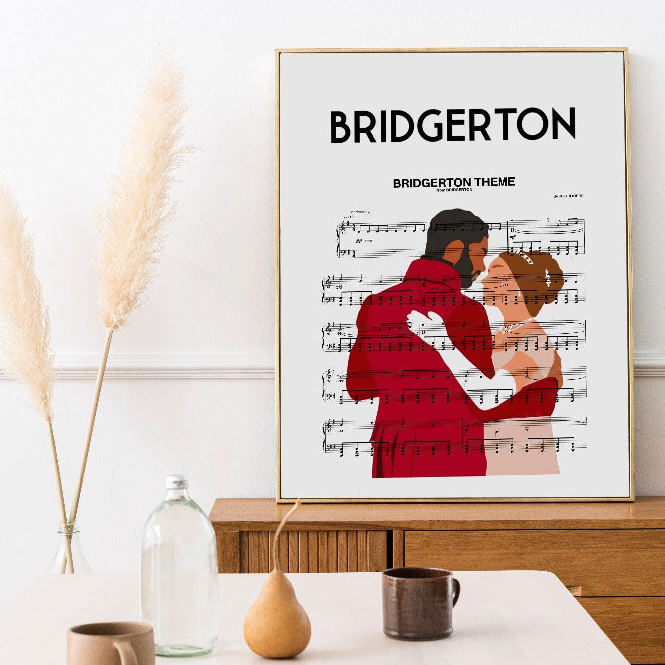 Bring the stunning music of Bridgerton to your walls with this exquisite Main Theme Poster. This one-of-a-kind design from 98Types Music is hand-crafted and designed to perfectly encapsulate everything that makes Bridgerton so special. Whether it's the effortless beauty or the sweeping romance, this poster turns its iconic lyrics into art that you can bring home. With an array of options available, this poster ensures you'll never forget the timelessness of Bridgerton.