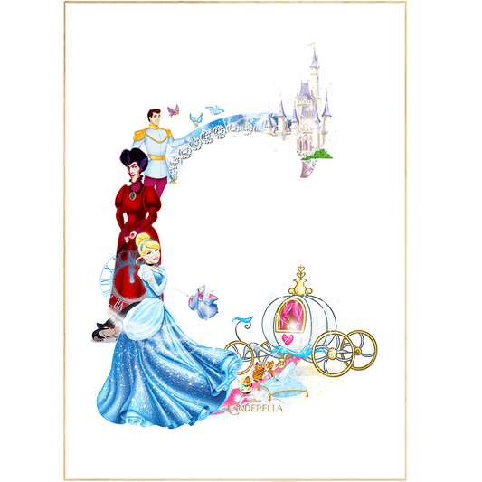 Our Cinderella Movie Poster is a one-stop shop for all your favorite Disney characters, featuring iconic characters from all your favorite Disney movies. Our vivid, high-quality prints can be used as wall art, room murals, or fine art prints. Our print-on-demand technology ensures that your prints are always up to date, perfectly capturing the classic and iconic Disney World posters in vivid color and detail. Bring the magic home with our selection of Disney Wall Prints,