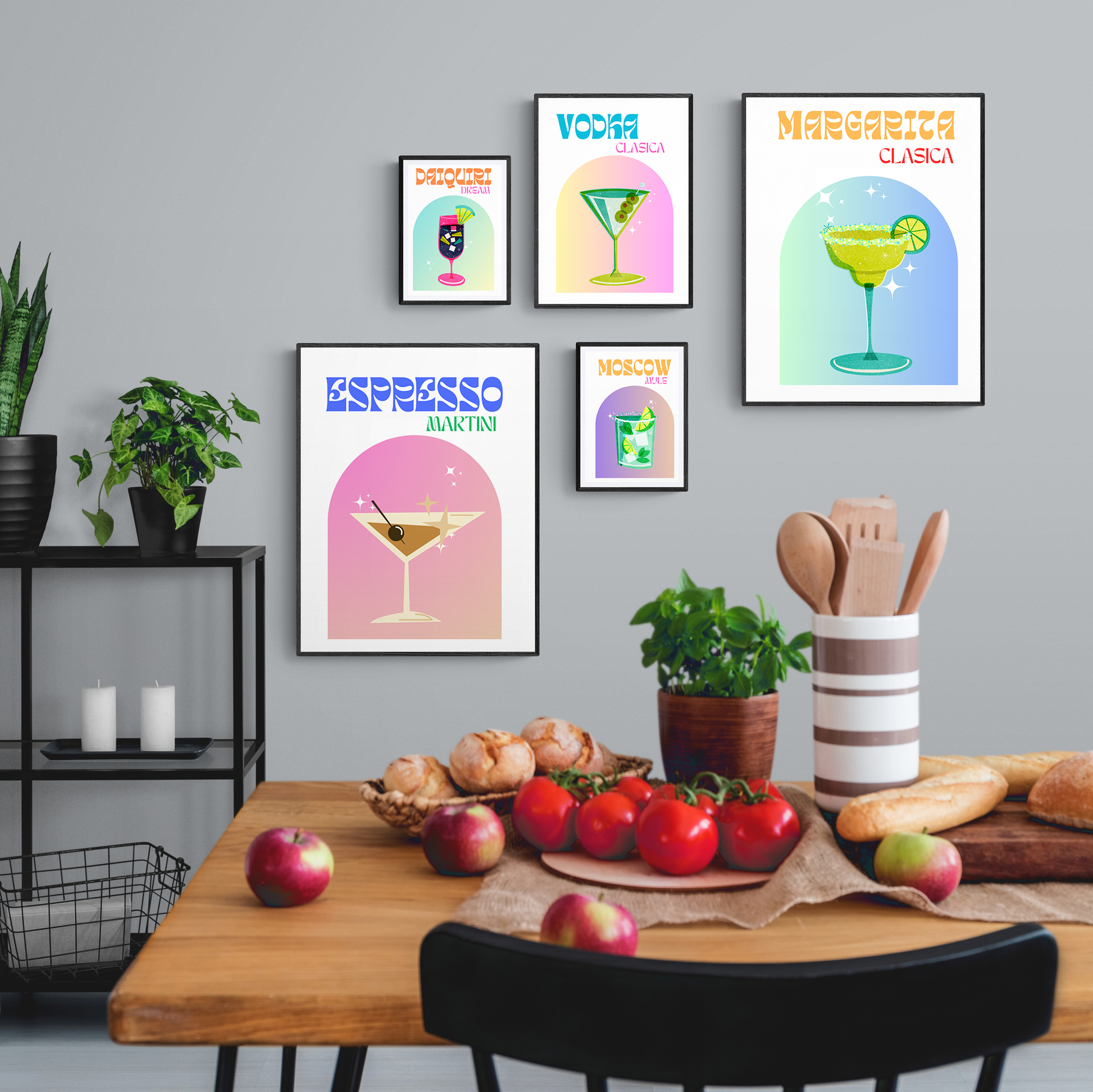 This ESPRESSO COCKTAIL PRINT offers an exciting mix of recipes and popular subjects, from cocktail wall art to flower wall art, kitchen wall art and more. Discover a colorful cocktail illustration by renowned artists, perfect for mixing up a unique Boho Print or Retro Cocktail Poster for your Bar Cart Wall Art. A great gift for cocktail enthusiasts.