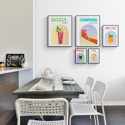 Add a splash of fun with our PINA COLADA COCKTAIL PRINT - a delightful wall art featuring a colorful cocktail illustration, inspired by popular artists and prints. Discover a unique gift, nursery wall art, or kitchen wall art with posters full of popular subjects, prints of recipes, and bitter campari from the poster. Boho inspired, the Retro Cocktail Poster will truly set off your Bar Cart Wall Art!
