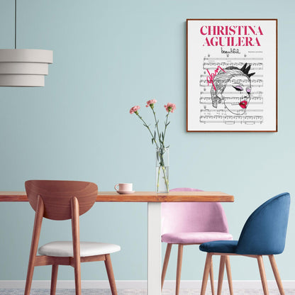 This high-quality poster of Christina Aguilera captures the glamour and beauty of the singer in exquisite detail. It is printed on durable 100 lb glossy stock paper with vivid color reproduction and measures 27”x39”. A perfect gift for any fan of Christina Aguilera, the poster is sure to stylishly grace any wall it adorns.