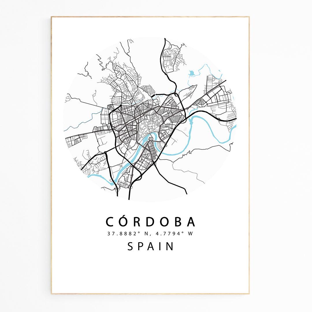 WE LOVE MAPS POSTERS ! This Beautiful Spanish City of Córdoba StreetMap Art Print is a great way to add a striking Design to your Home. It would also make a Fantastic Gift for a Friend or Family Member.