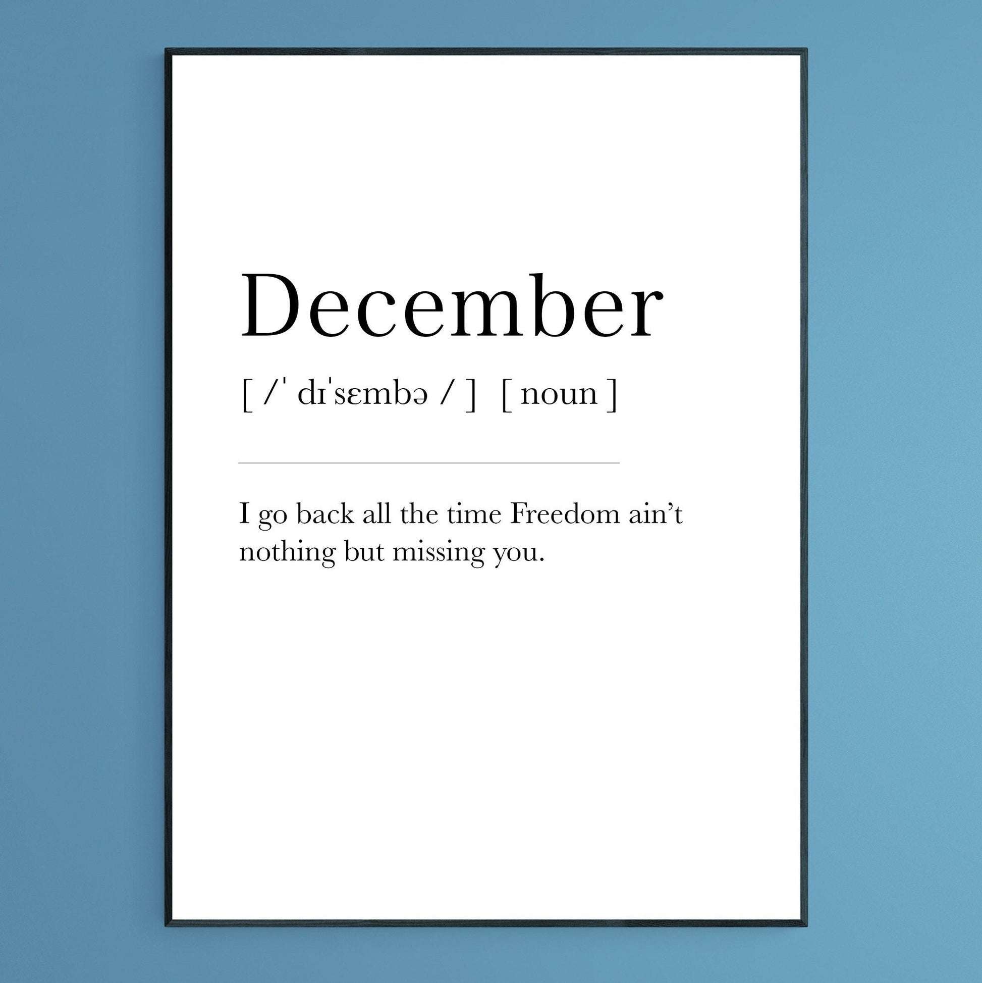 December Badass Definition Quote Print