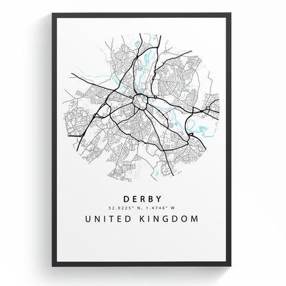 Derby Street City Map Print