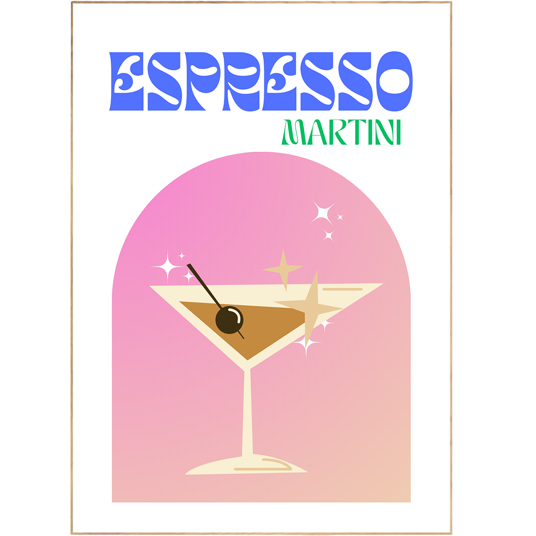 ESPRESSO COCKTAIL PRINTis the perfect way to spruce up your home! This recipe poster features a variety of popular subjects such as flower wall art, kitchen wall art, posters and art prints, popular artists, and Boho post prints. It's inspired by cocktail illustrations, popular subjects and artists, and is certain to bring a unique and modern touch to any wall. Give your home a revamp with this tailored and colorful wall art.