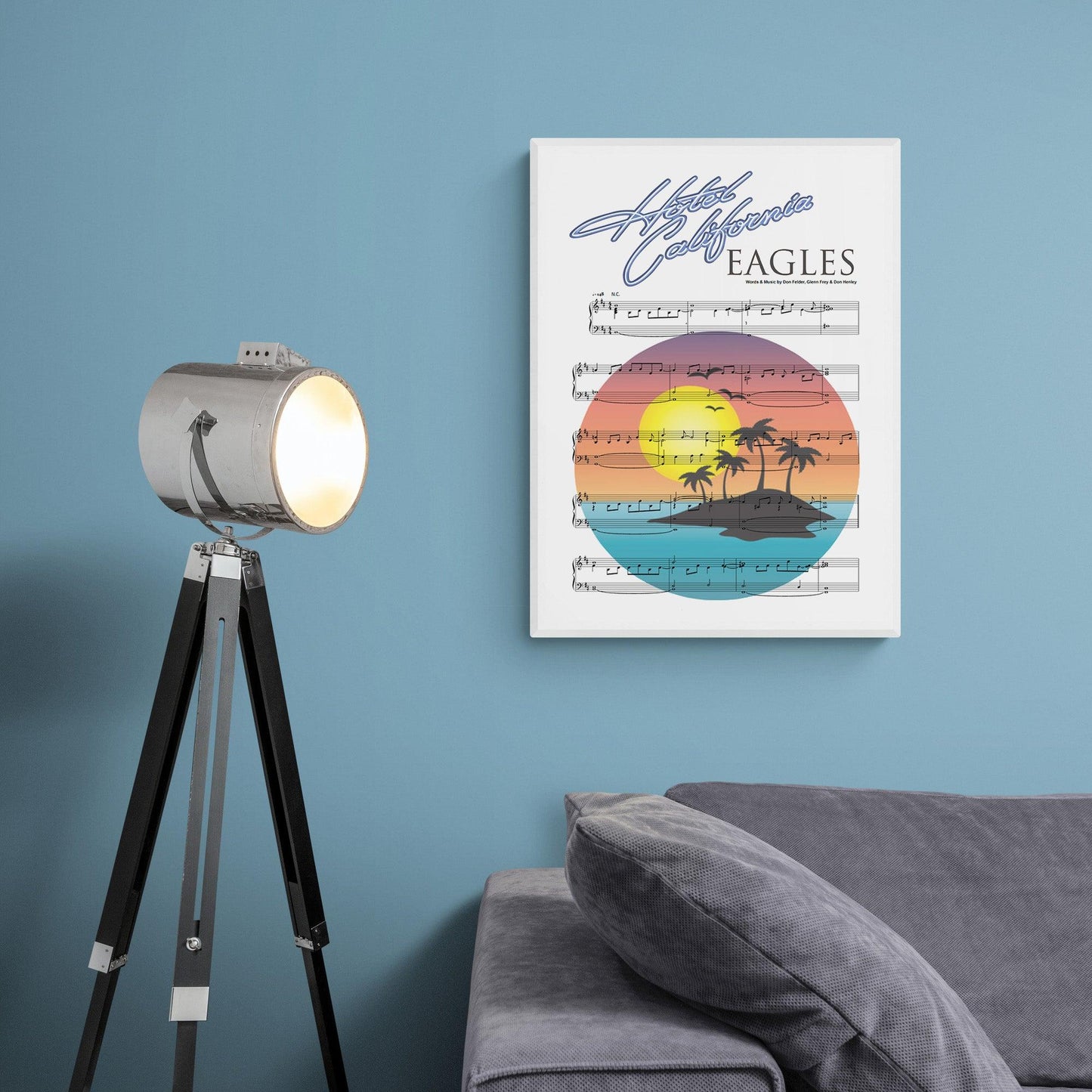  Eagles • Hotel California Song Lyric Print | 98 Best Music Sheet Notes Poster