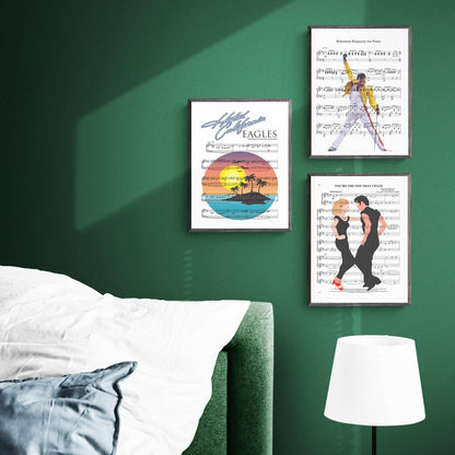  Eagles • Hotel California Song Lyric Print | 98 Best Music Sheet Notes Poster