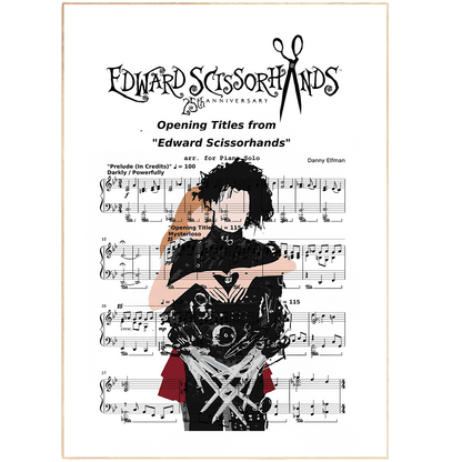 Get the perfect decor piece for your home with this Edward Scissorhands Main Theme Poster from 98Types Music. Each one of these hand-crafted posters features vivid colors and intricate details that every movie fan will love. Get ready to upgrade your interior design with a timeless piece inspired by the classic movie. Experience the iconic main theme in a new way with this poster—perfect for any film enthusiast looking to fill their walls with art that speaks to their love of cinema.