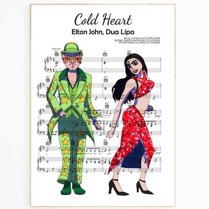 Elton John, Dua Lipa ~ Cold Heart Song Music Print - 98types
