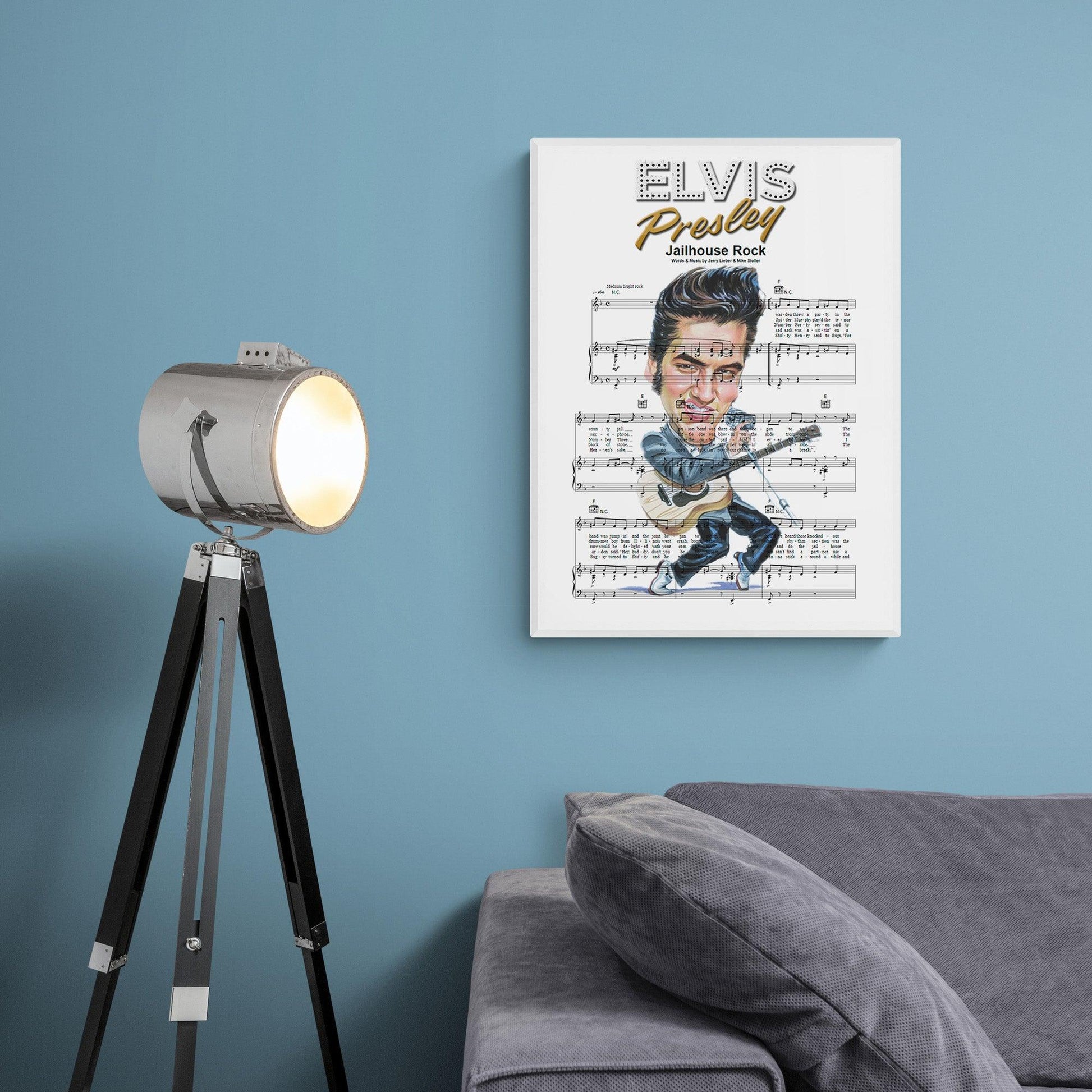 Elvis Presley • Jailhouse Rock Song Lyric Print | Song Music Sheet Notes Print 