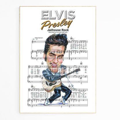 Elvis Presley • Jailhouse Rock Song Lyric Print | Song Music Sheet Notes Print 