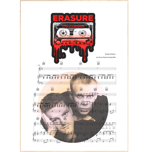 This Erasure - A Little Respect Poster is created with prints4u, making it a high-quality, professional piece of art. The custom design is sure to impress with its bold colors, clear printing, and intricate detail. From the iconic album cover of this classic song to the subtle details in musical notes, this poster is a must-have for any fan of the 80s music scene. Get yours today and add a little respect to your décor!
