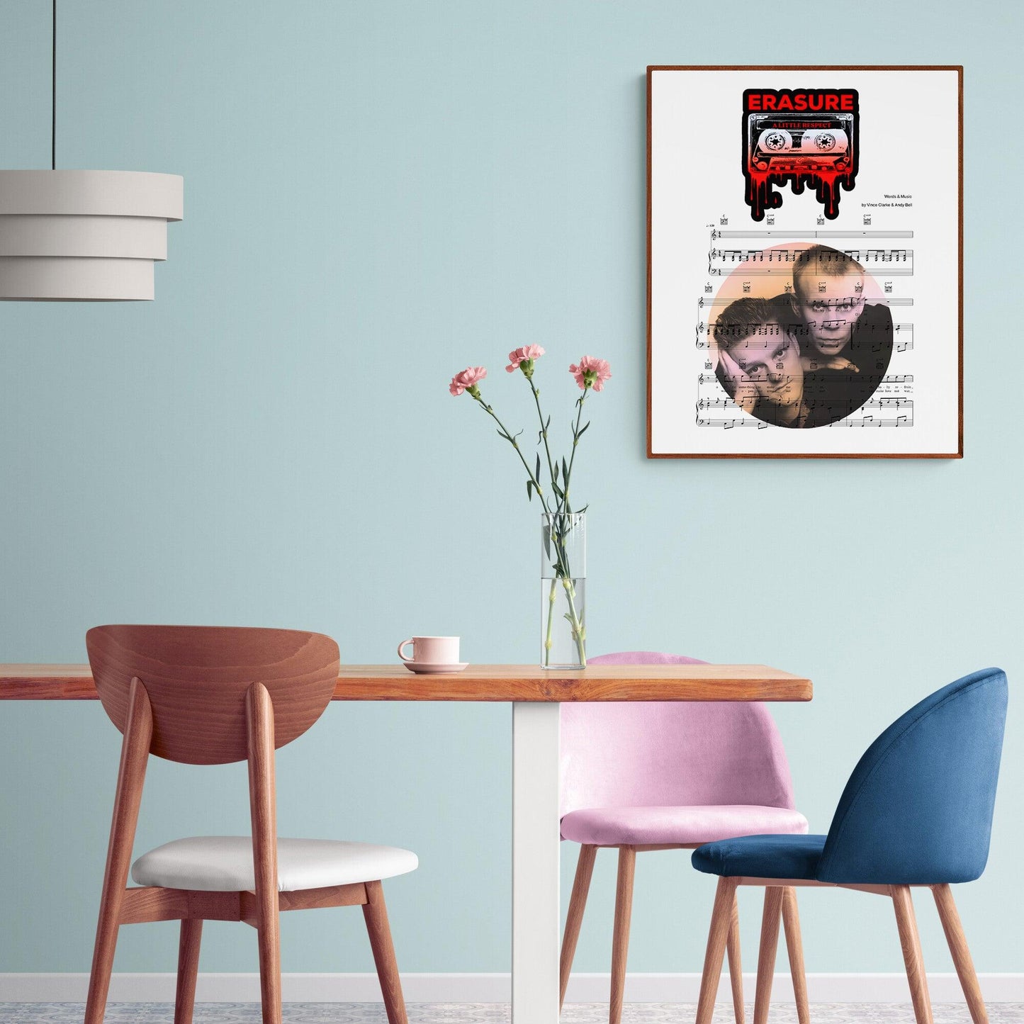Created with archival inks and top-grade poster material, this Erasure - A Little Respect Poster resists fading and ensures longevity. Its classic album cover and bright colors bring life to the artwork, while its custom song lyrics evoke nostalgia. Hang this timeless piece to add a musical touch to any space.