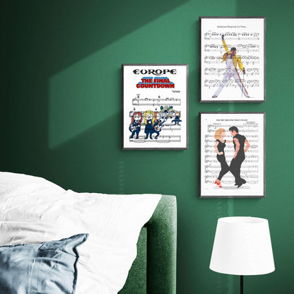 Europe - The Final Countdown Print | Song Music Sheet Notes Print Everyone has a favorite song especially Europe Poster, and now you can show the score as printed staff. The personal favorite song sheet print shows the song chosen as the score. 