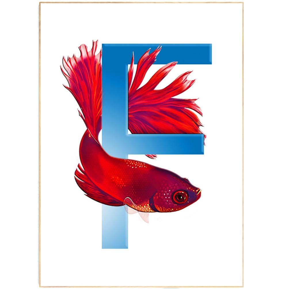 Fish Letter F Print