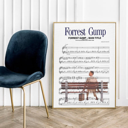 Print lyrical with these unusual and Natural High quality black and white musical scores with brightly coloured illustrations and quirky art print by artist Forrest Gump to put on the wall of the room at home. A4 Posters uk By 98types art online.