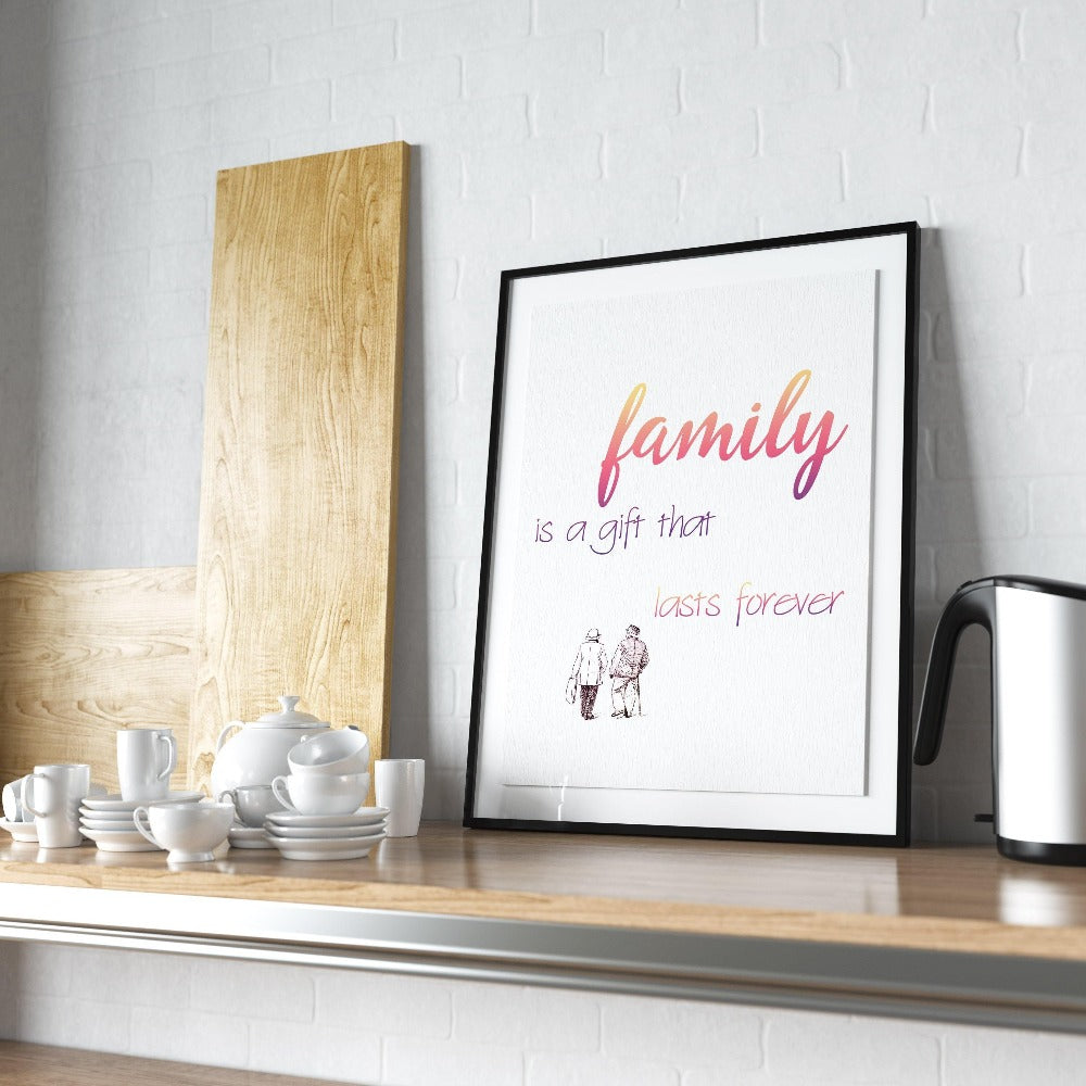 Family Is A Gift Print | Wall Art Home Decor Family | Love Power Prints Art | Inspirational Poster | Gift Idea Print | Typography Wall Art - 98types