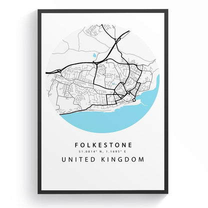Folkestone Street City Map Print