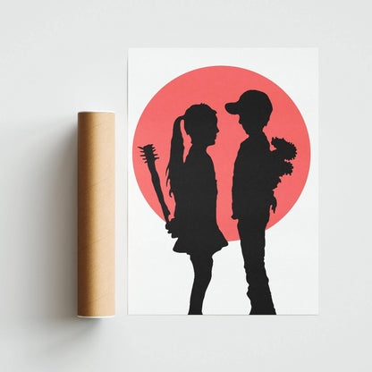 Decorate your home with some world-renowned street art with this Boy Meets Girl by Banksy print. With its vibrant colors and powerful message, this print is sure to add some personality to any room. It's also a great conversation starter, so you can bond with your guests over your shared love of art. Whether you're a Banksy fan or just appreciate good art, this print is a must-have for your home.