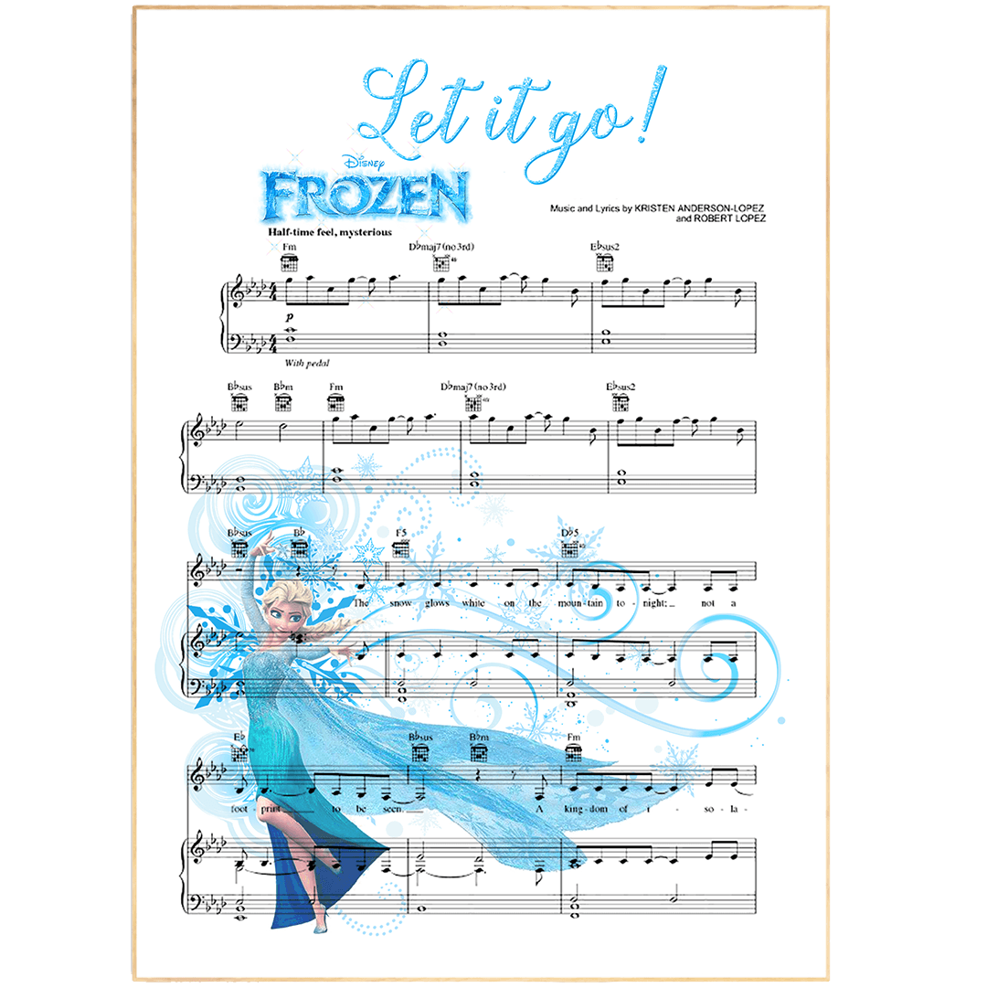FROZEN ~ Let It Go Song Music Print | Song Music Sheet Notes Print 