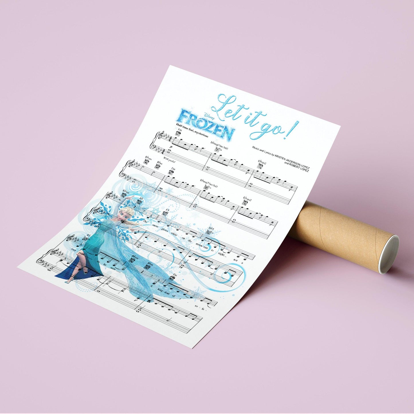 FROZEN ~ Let It Go Song Music Print | Song Music Sheet Notes Print  Everyone has a favorite song and now you can show the score as printed staff. The personal favorite song sheet print shows the song chosen as the score. 