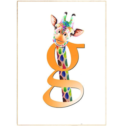 Giraffe Alphabet Poster