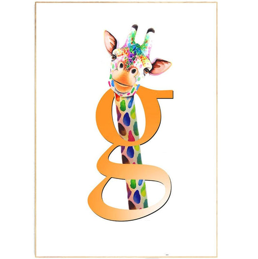 Giraffe Alphabet Poster