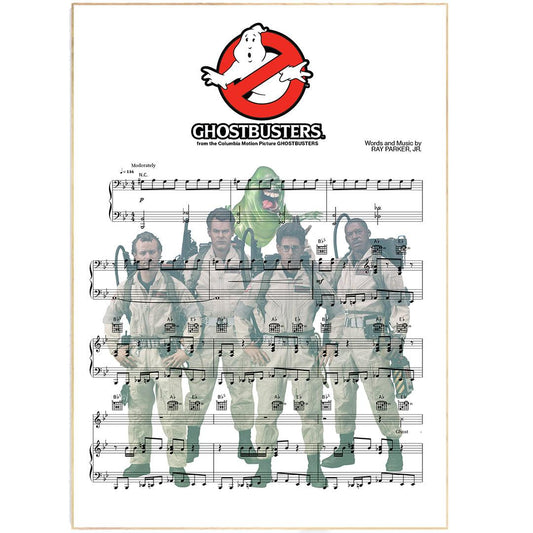 GHOSTBUSTERS Song Print | Song Music Sheet Notes Print Everyone has a favorite song especially GHOSTBUSTERS Print, and now you can show the score as printed staff. The personal favorite song sheet print shows the song chosen as the score.  Whether it's a happy memory song from when you were younger or the song you keep repeating all day, it would make a great gift for the person you admire and are close to you. It is an ideal gift for a music lover or musician.