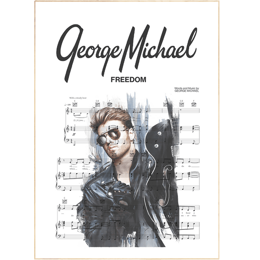 This custom music poster features one of George Michael's best album covers, printed on high-quality paper by Prints4U. Make a statement in any room with this beautiful wall art, perfect for fans of George Michael. Make your home stand out with this timeless classic.