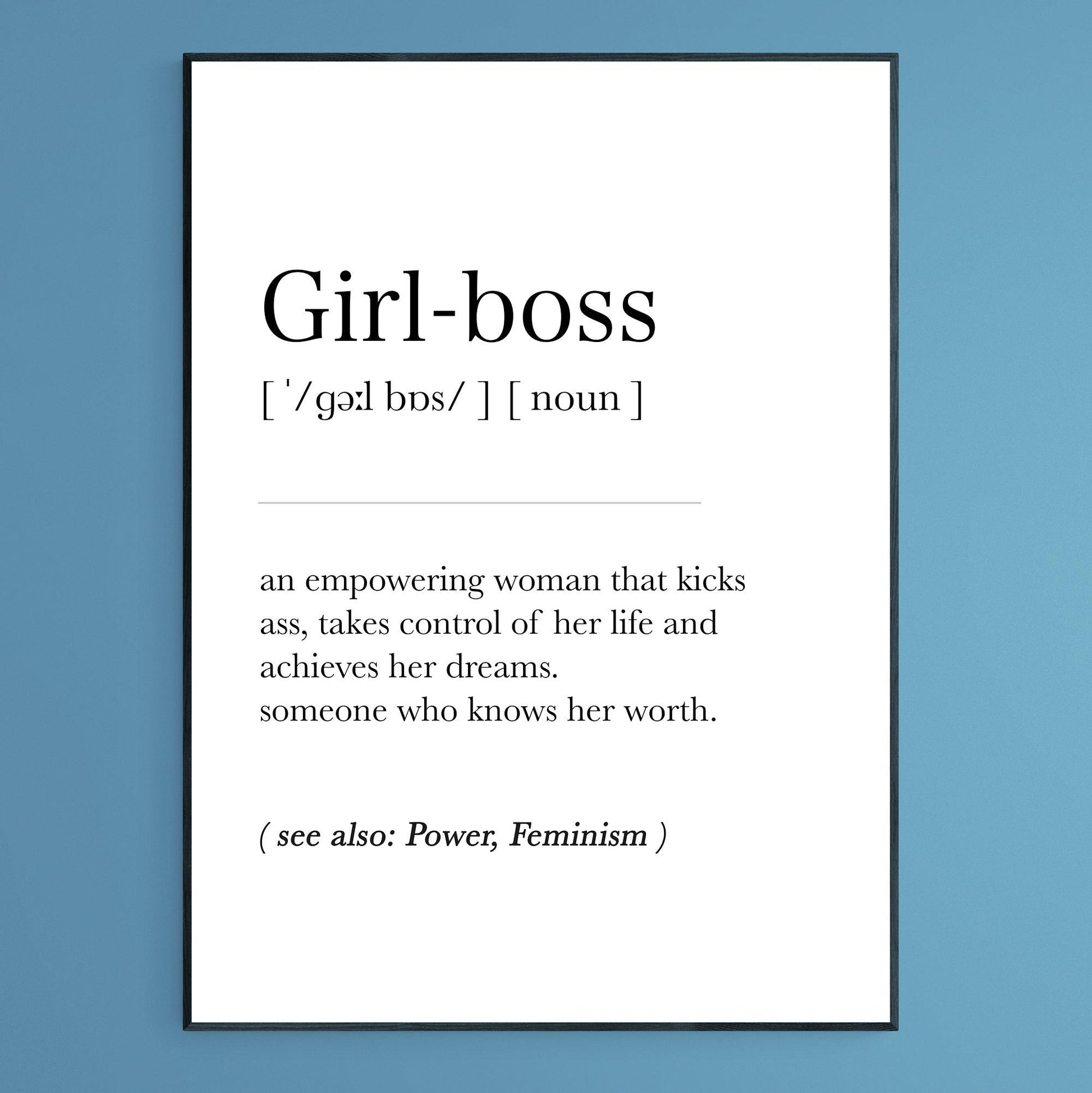 Girl Boss Definition Print - 98types
