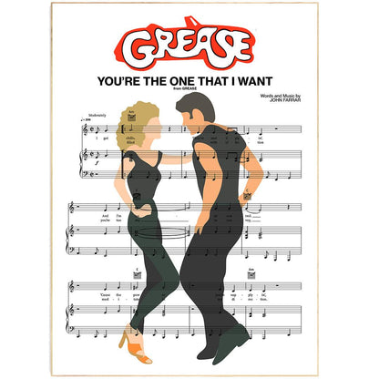 Be the envy of all your friends with this one-of-a-kind Grease poster featuring the iconic words “you’re the one that I want”! From weddings to anniversary gifts, this personalized, unframed lyric art will add a special touch of funk to any home. Wow 'em with your taste-level!